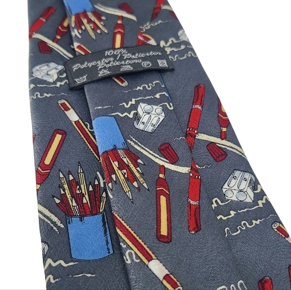 Unbranded | Men's Pen and Pencil Handwriting Office Themed Tie (One Size) - Picture 7 of 12